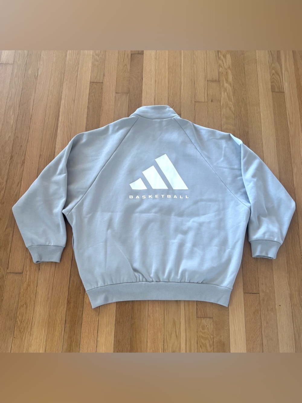 Adidas Basketball Full Zip Jacket Grey 2024 FOG Style Boxy Mens M Oversized